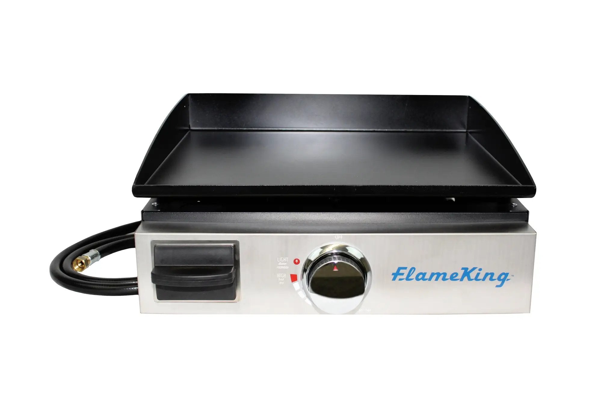 Flame King 17 inch LP Griddle with Small Regulator for RV pullout by Flame King Products
