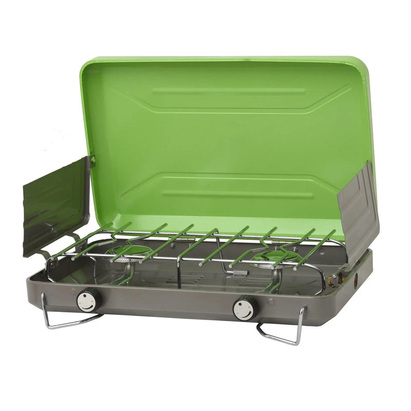 Flame King 2 Burner Portable Propane Gas Camping Stove Grill by Flame King Products