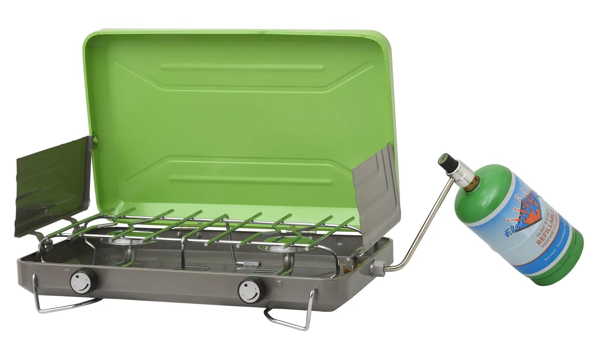 Flame King 2 Burner Portable Propane Gas Camping Stove Grill by Flame King Products