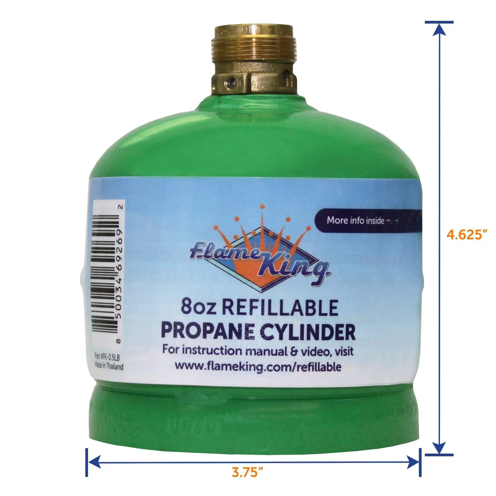 Flame King 2 Packs Eco Friendly Sustainable 8oz 1/2lb Refillable Propane Tank LP Cylinder by Flame King Products