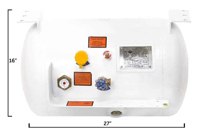 Flame King 20.3 gal ASME RV Trailer Propane Tank Cylinder with Mount Brackets by Flame King Products