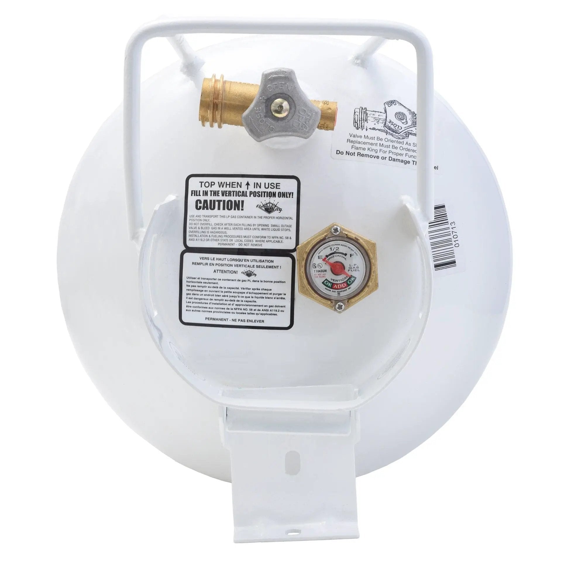Flame King 20lb Horizontal Propane Cylinder Tank With Valve and Gauge Rv Trailer by Flame King Products