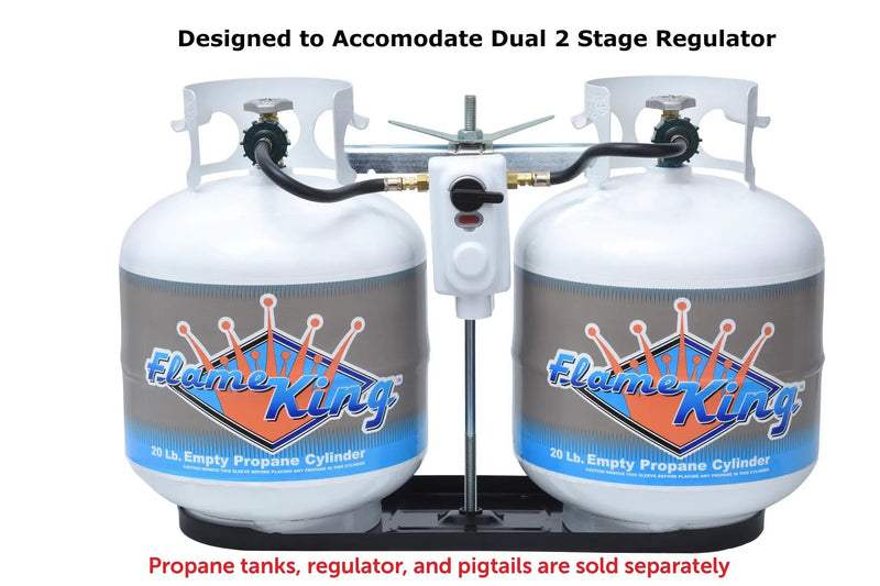 Flame King 20lb Rack for Dual Propane Tank RVs & Trailers by Flame King Products