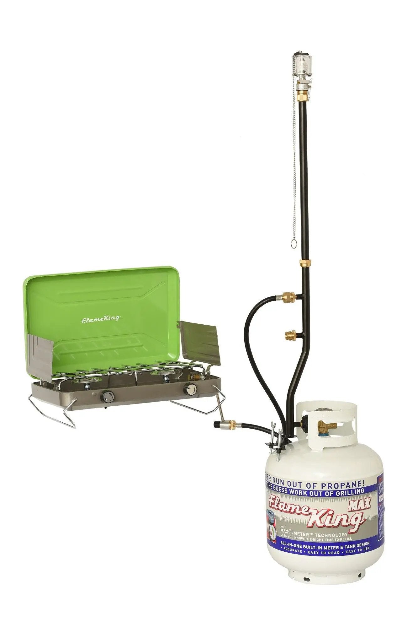 Flame King 3 Outlets Adapter 20 to 1LB Propane Tank Distribution Post Pole Tree Stem Stand by Flame King Products