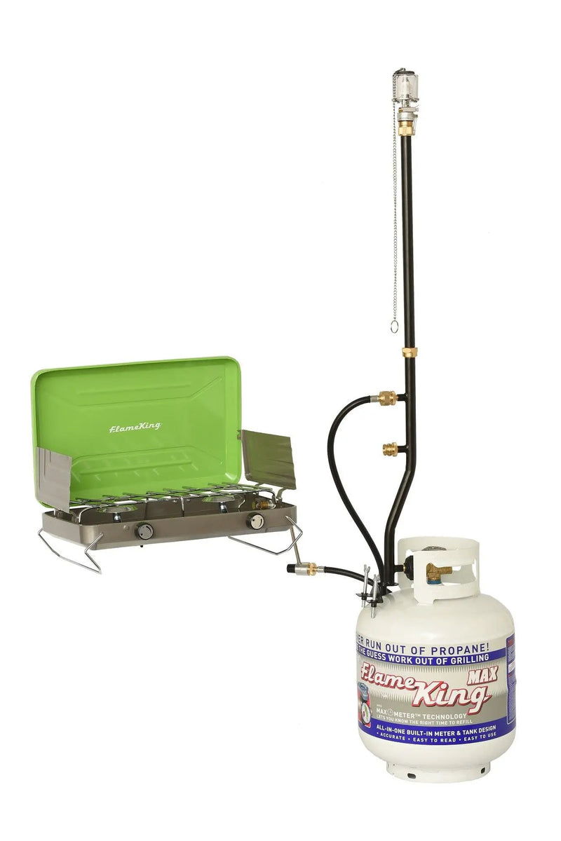 Flame King 3 Outlets Adapter 20 to 1LB Propane Tank Distribution Post Pole Tree Stem Stand by Flame King Products