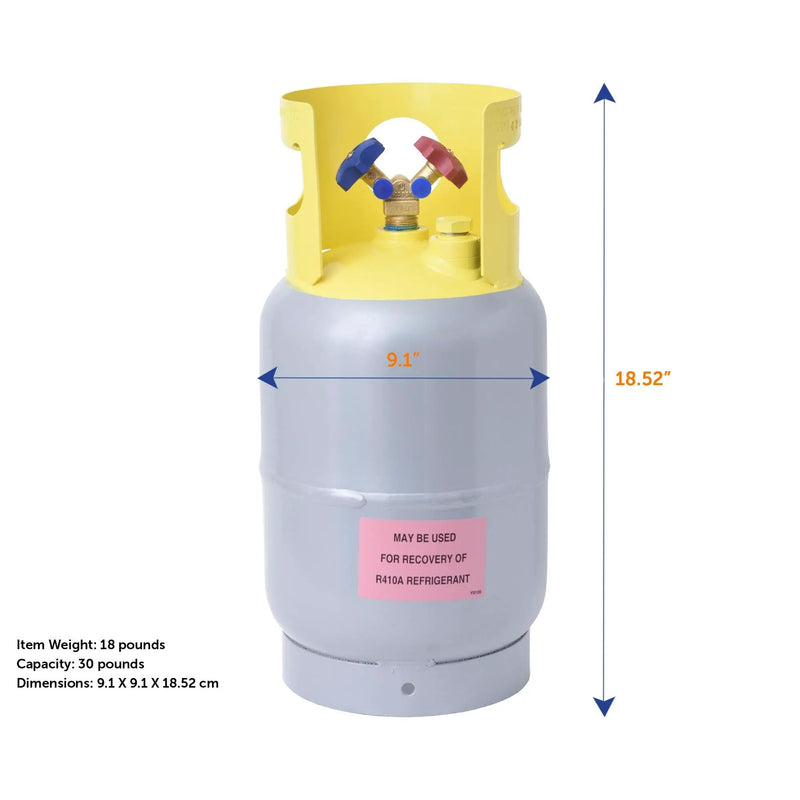 Flame King 30 lb Refrigerant Recovery Cylinder Tank with SCG Y-Valve by Flame King Products