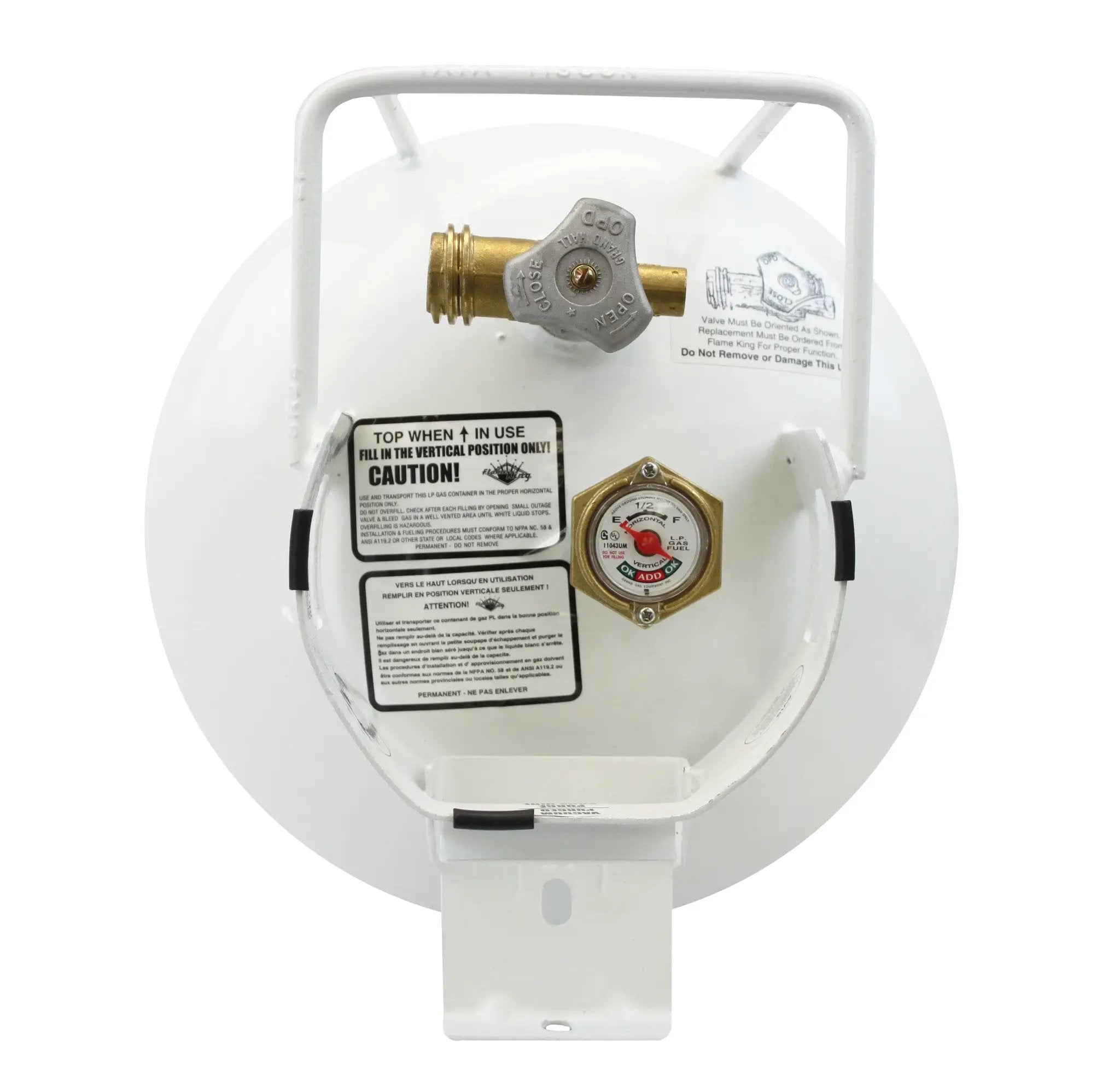 Flame King 30lb Horizontal Propane Cylinder Tank With Valve and Gauge RV Trailer by Flame King Products