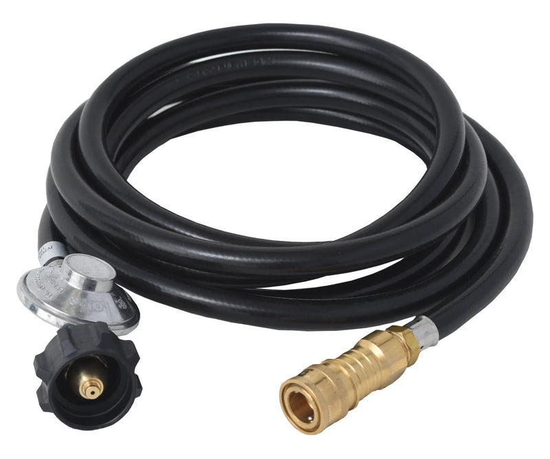 12FT QCC/Type 1 Regulator Hose with 1/4 Quick-Connect Adapter for Flame King Heaters and Buddy Mr Heaters by Flame King Products