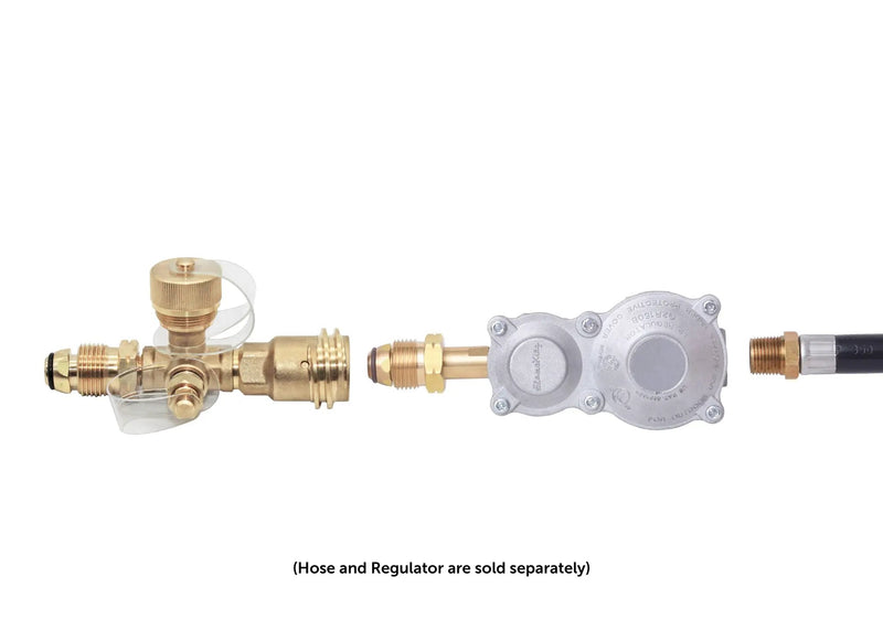 4 Port Brass Tee Propane Adapter - Flame King by Flame King Products