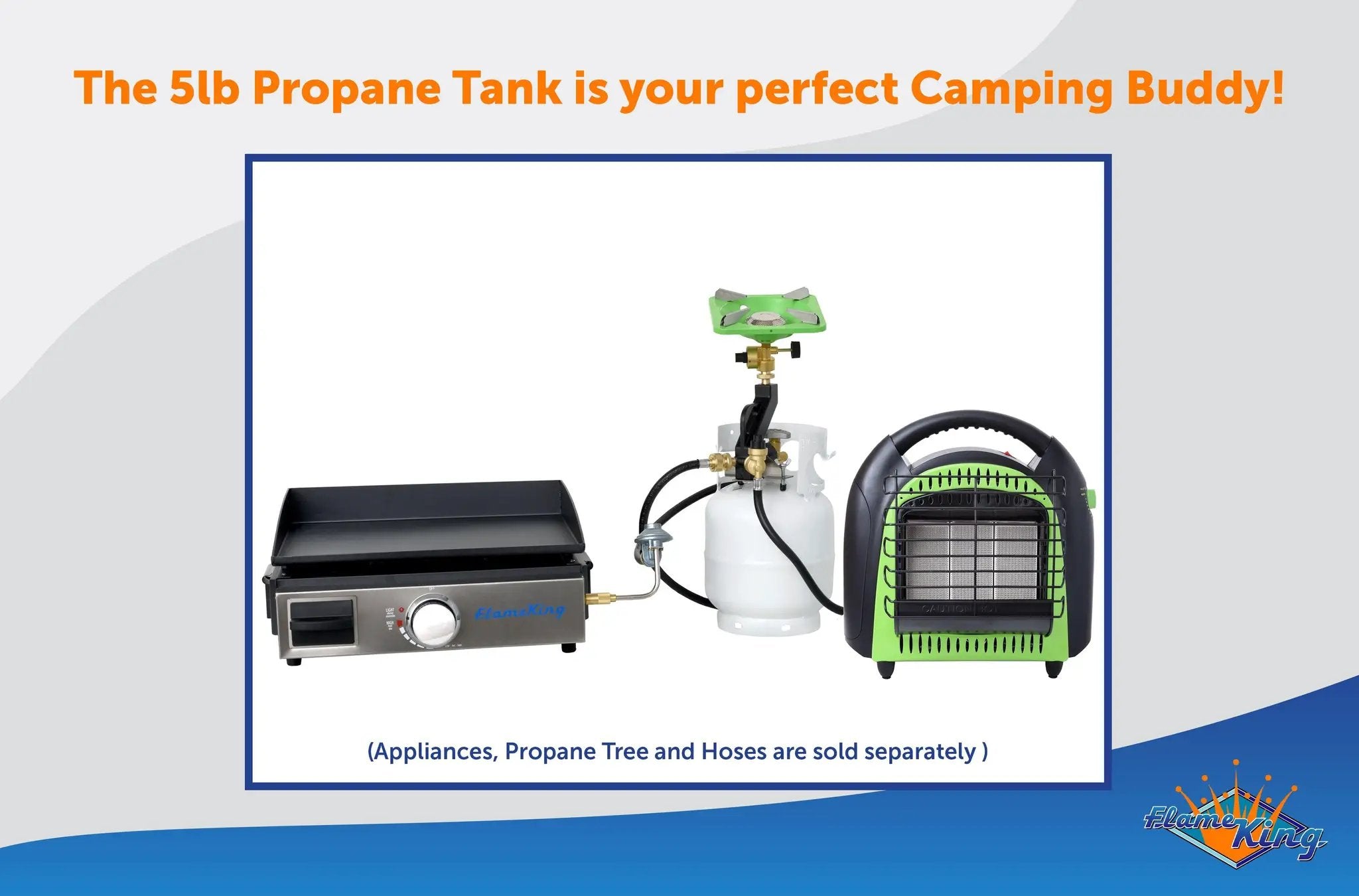 Flame King 5lb Propane Tank LP Cylinder with OPD by Flame King Products