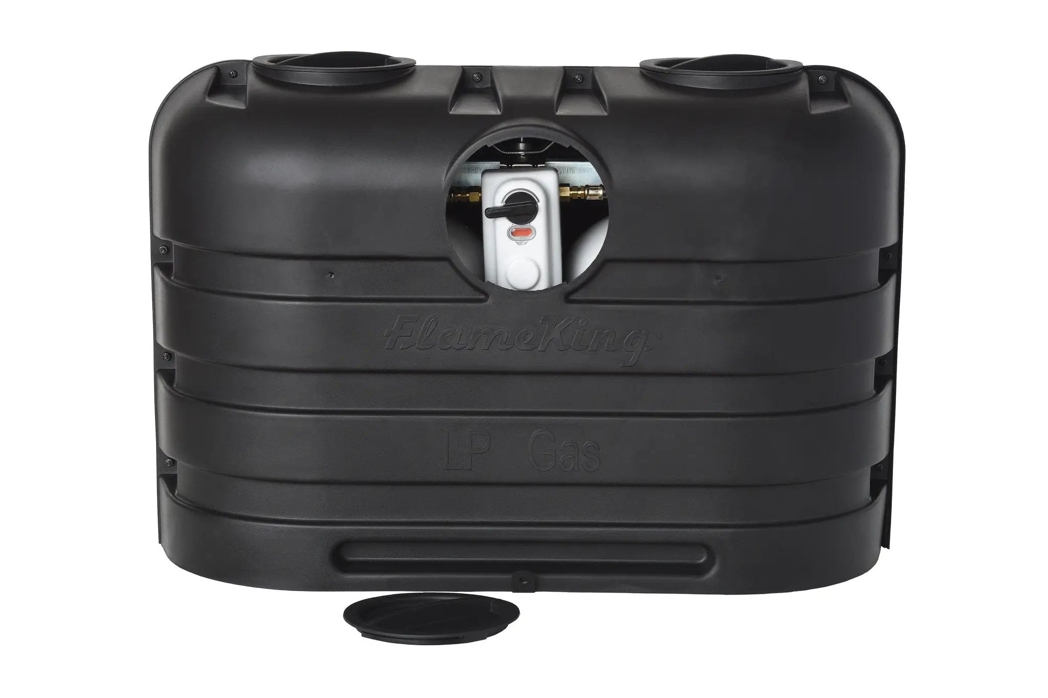 Flame King Dual 20LB LP Propane Tank Light Plastic Heavy Duty Cover RV Trailer Black by Flame King Products