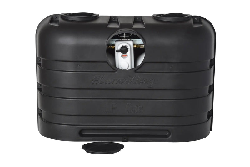 Flame King Dual 20LB LP Propane Tank Light Plastic Heavy Duty Cover RV Trailer Black by Flame King Products