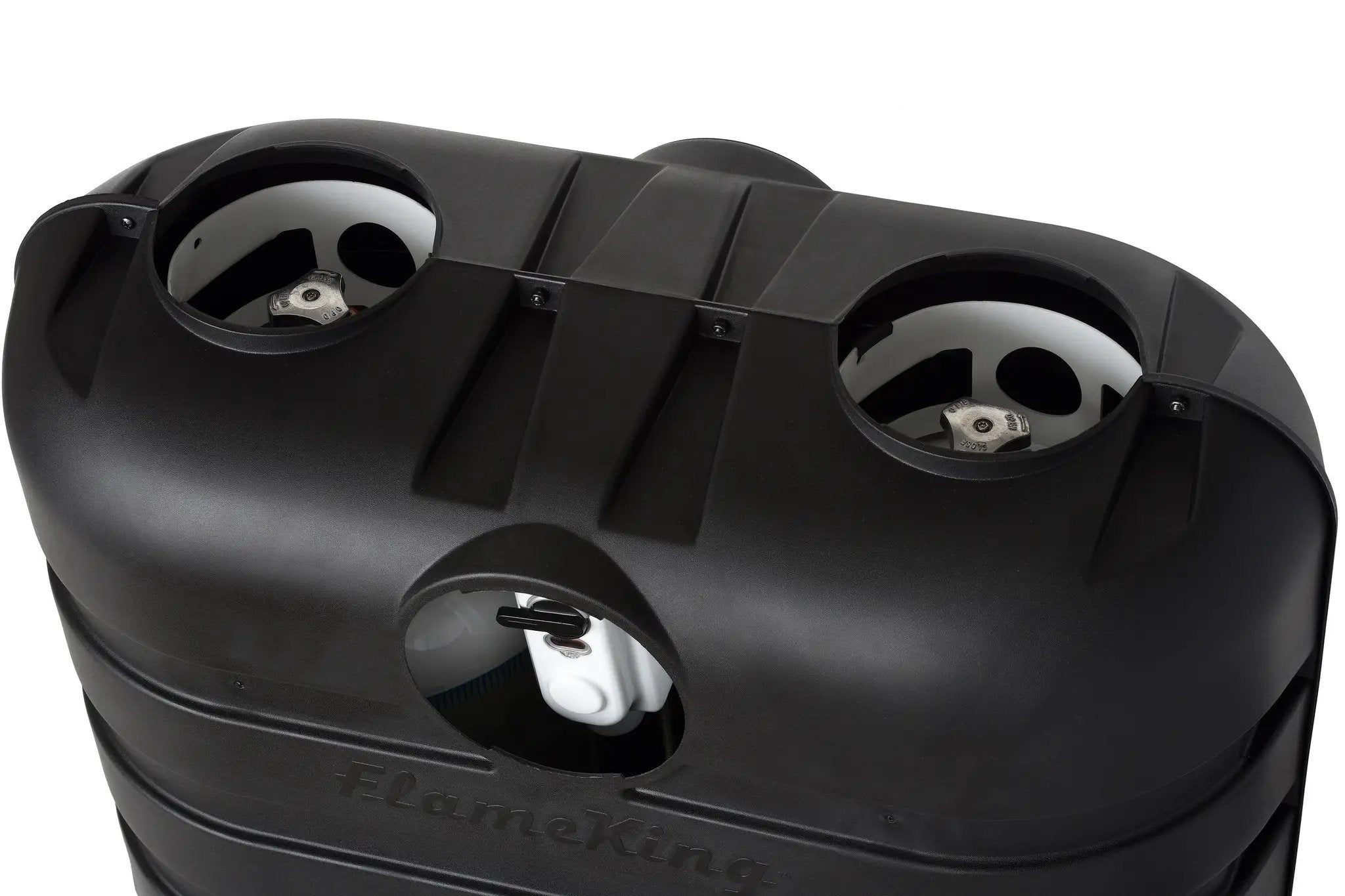 Flame King Dual 20LB LP Propane Tank Light Plastic Heavy Duty Cover RV Trailer Black by Flame King Products