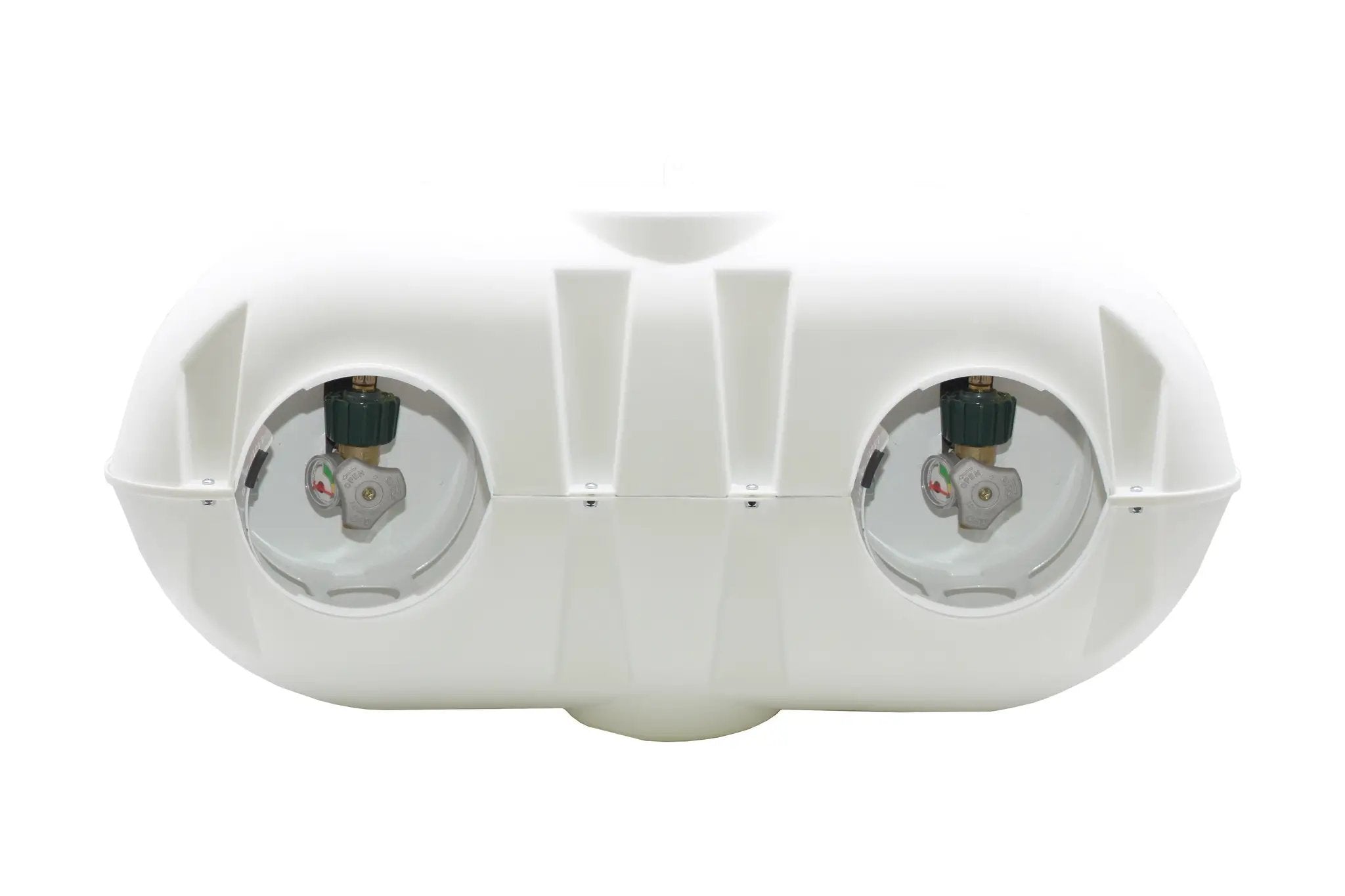 Flame King Dual 20LB LP Propane Tank Light Plastic Heavy Duty Cover Rv Trailer White by Flame King Products