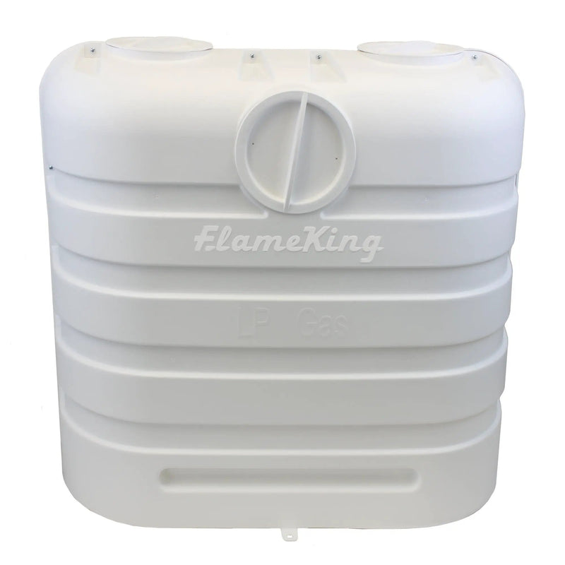 Flame King Dual 30LB LP Propane Tank Light Plastic Heavy Duty Cover RV Trailer White by Flame King Products