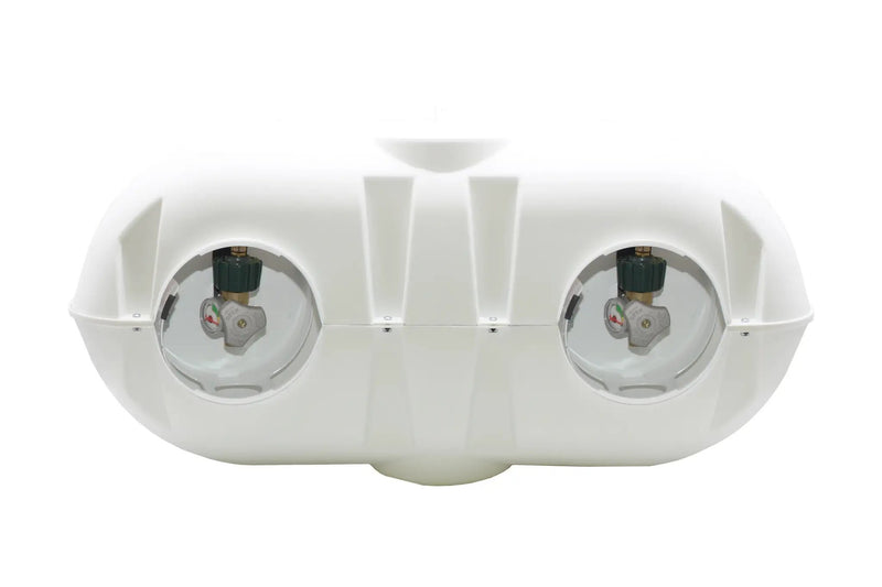 Flame King Dual 30LB LP Propane Tank Light Plastic Heavy Duty Cover RV Trailer White by Flame King Products