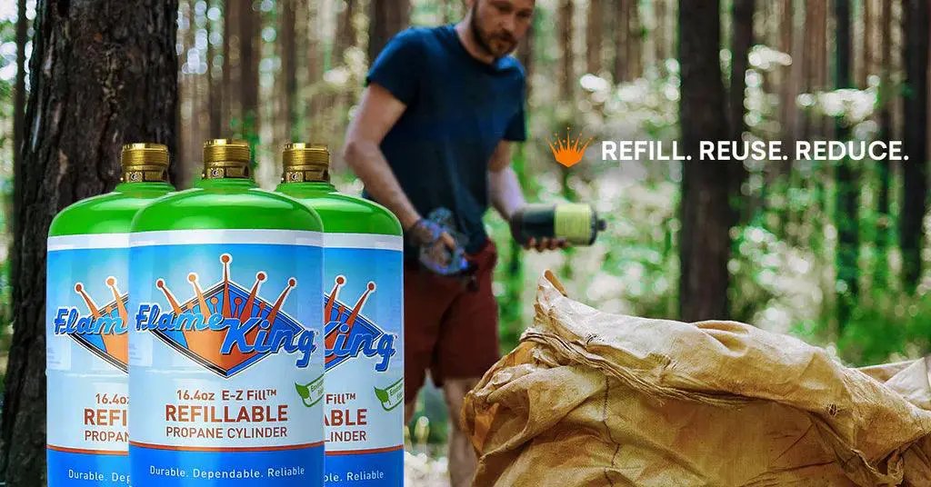 Flame King Eco Friendly Sustainable 1lb Empty Refillable Propane Tank LP Cylinder by Flame King Products