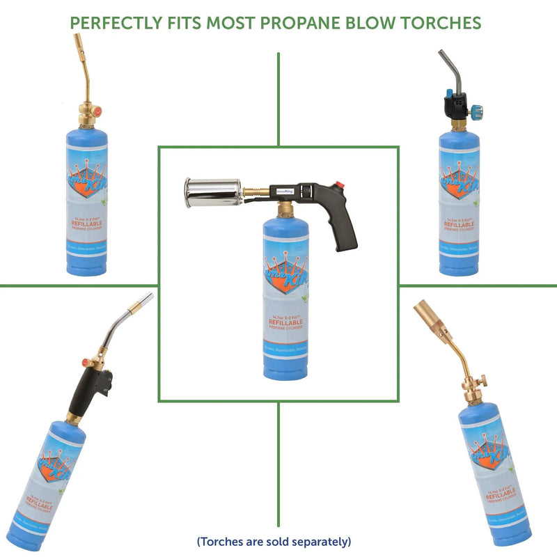 Flame King 1lb Refillable Propane Tank Welding LP Cylinder 14.1 by Flame King Products