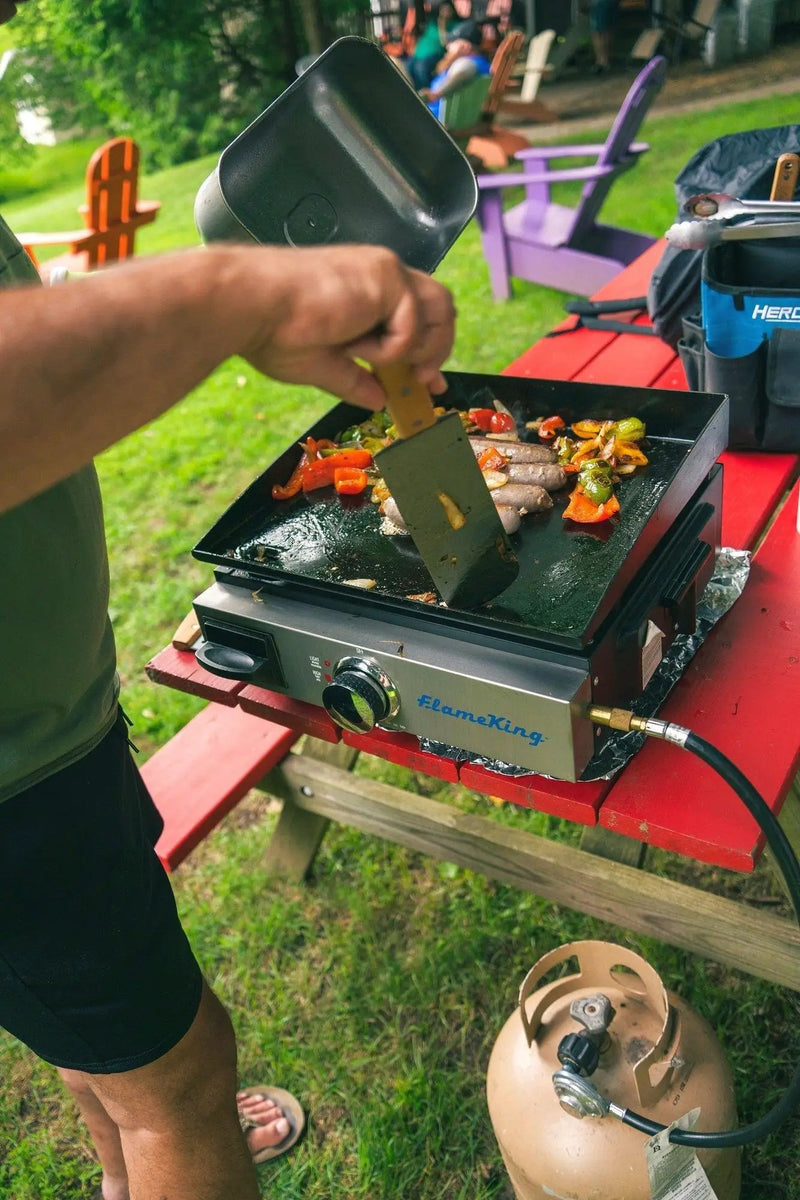Flame King Flat Top Portable Propane Cast Iron Grill Griddle by Flame King Products