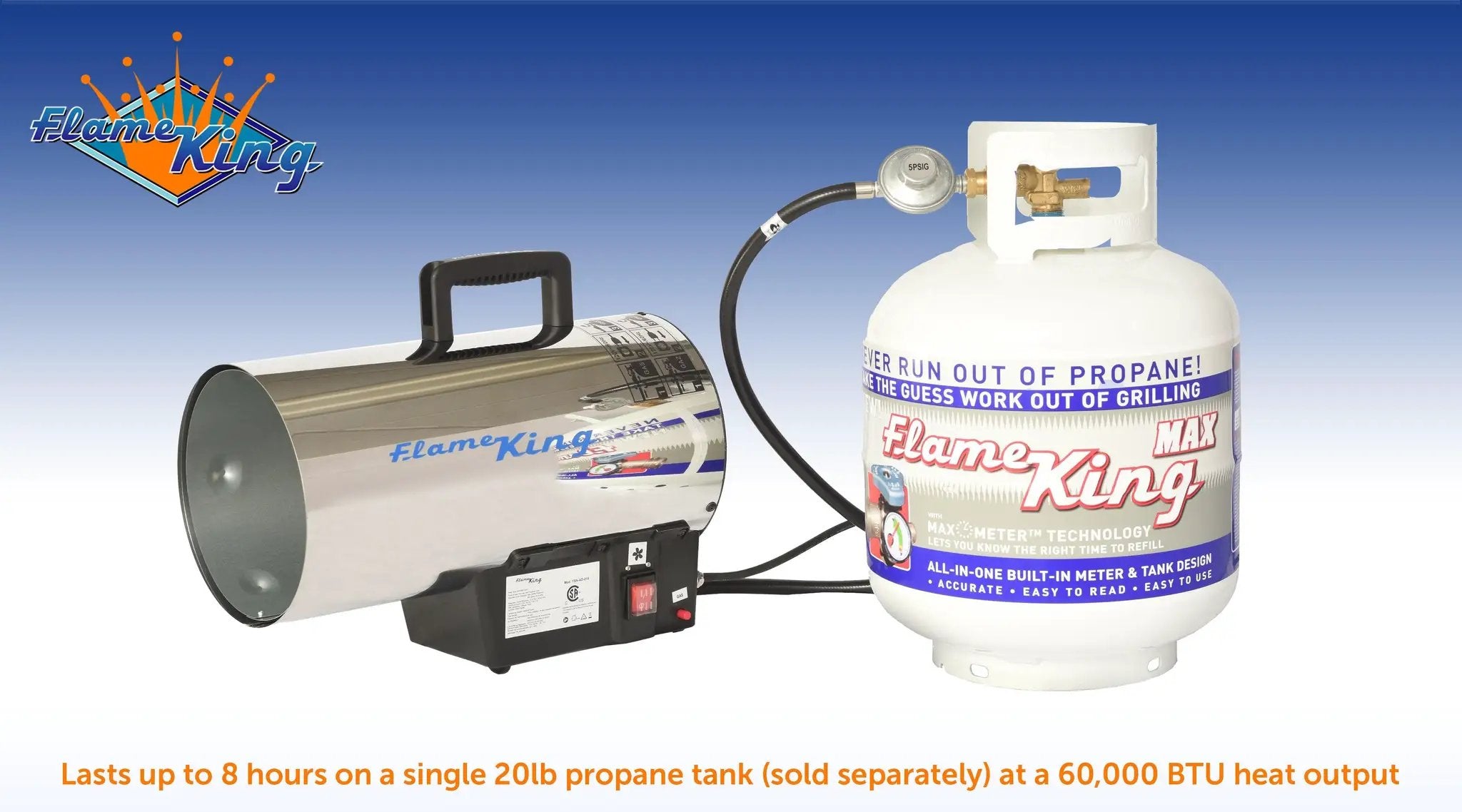 Flame King Forced Air Heater Portable Propane Tank Outdoor 60,000 BTU by Flame King Products