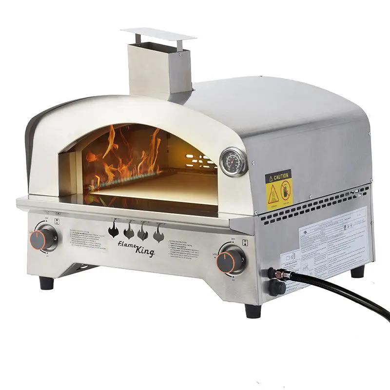 Flame King Outdoor Portable Stainless Steel Propane Pizza Oven Gas With Stone by Flame King Products