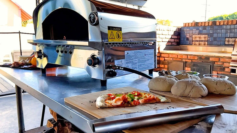 Flame King Outdoor Portable Stainless Steel Propane Pizza Oven Gas With Stone by Flame King Products