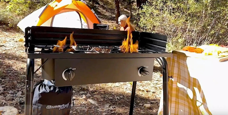 Flame King Outdoor Propane Double Dual Burner Cooker Stove by Flame King Products