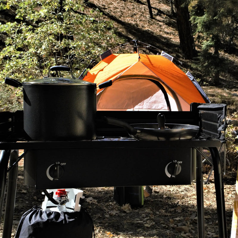 Flame King Outdoor Propane Double Dual Burner Cooker Stove by Flame King Products