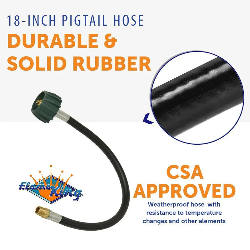 Flame King Pigtail Propane Hose Connector 18 Inch by Flame King Products