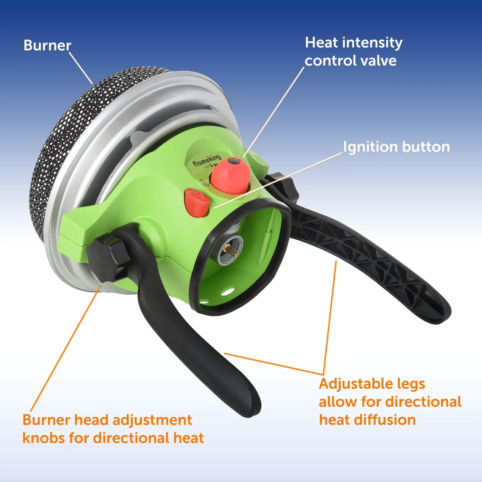 Flame King Portable Heater Propane Gas Outdoor with Piezo Electric Start by Flame King Products
