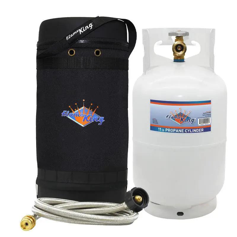Flame King Propane Gas Hauler Kit 10lb Propane Tank, Adapter Hose and Insulated Protective Carry Case by Flame King Products