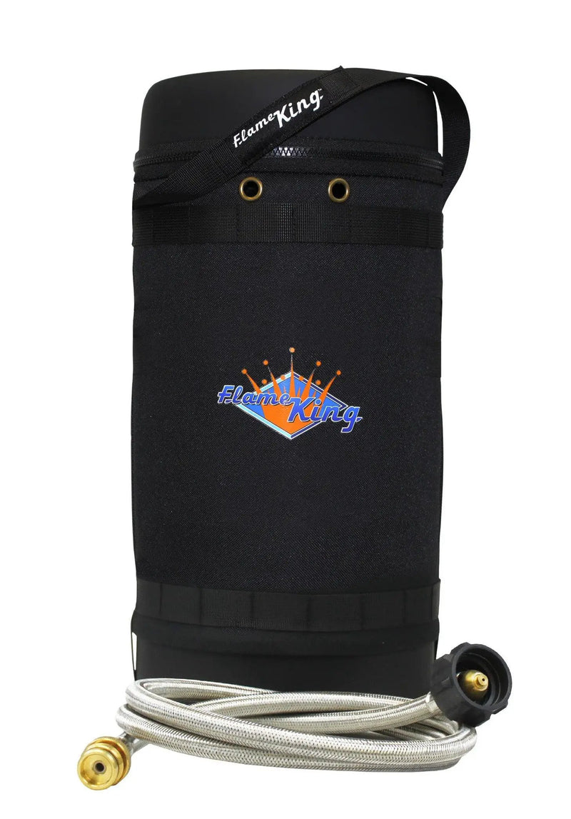 Flame King Propane Gas Hauler Kit 10lb Propane Tank, Adapter Hose and Insulated Protective Carry Case by Flame King Products