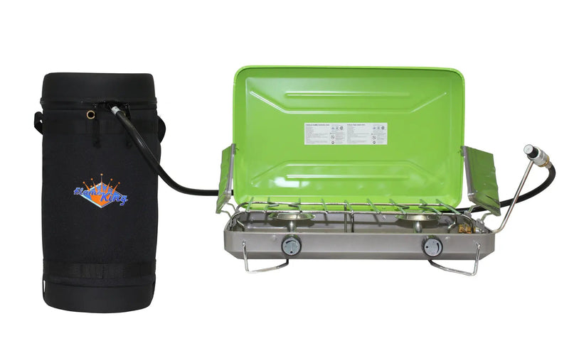 Flame King Propane Gas Hauler Kit-Insulated Protective Carry Case for 10lb Propane Tank plus Adapter Hose by Flame King Products
