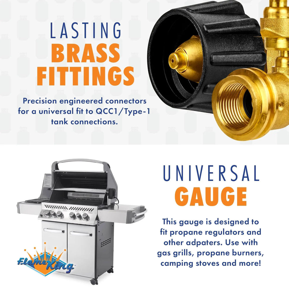 Flame King Propane Gas Level Indicator Check Gauge Meter For Propane Tanks Cylinders by Flame King Products