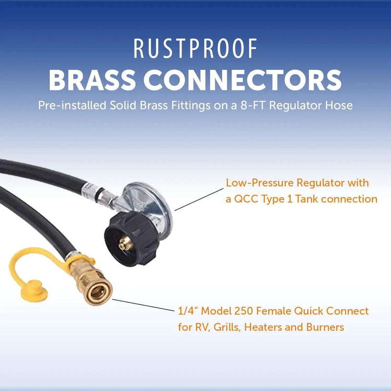Flame King Propane Regulator Hose with Quick Connect - 12 feet by Flame King Products