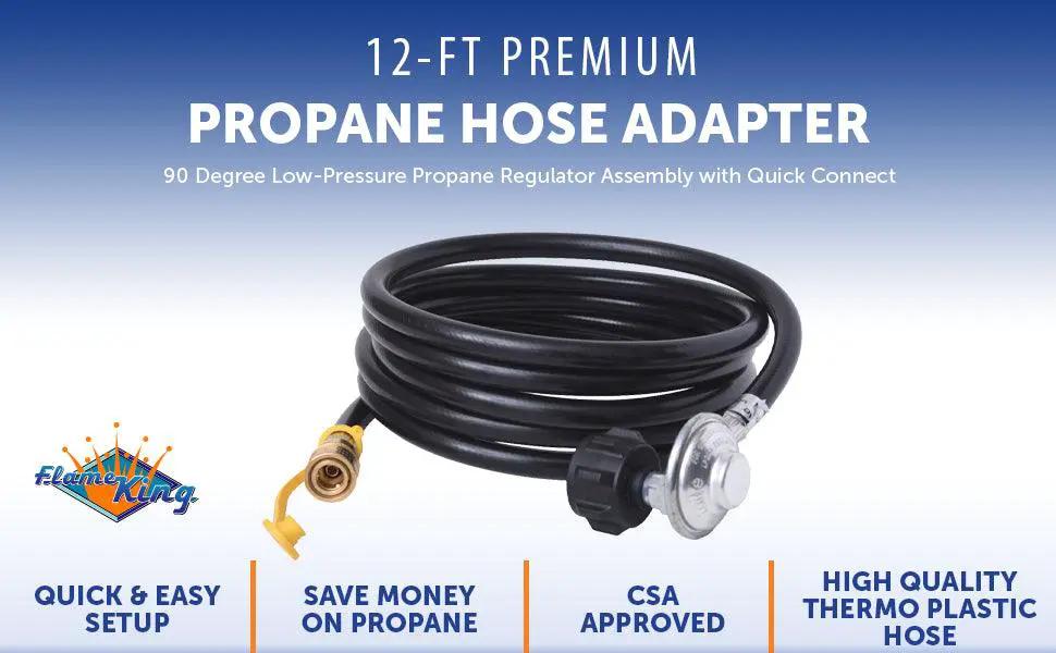 Flame King Propane Regulator Hose with Quick Connect - 12 feet by Flame King Products