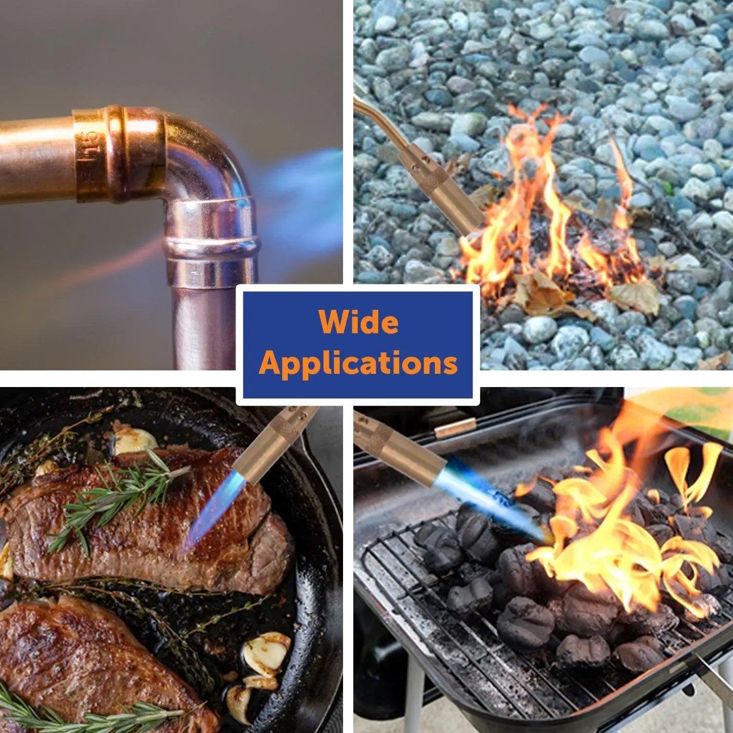 Flame King High Intensity Propane Cooking Searing Torch with Electric Start & Comfort Handle by Flame King Products