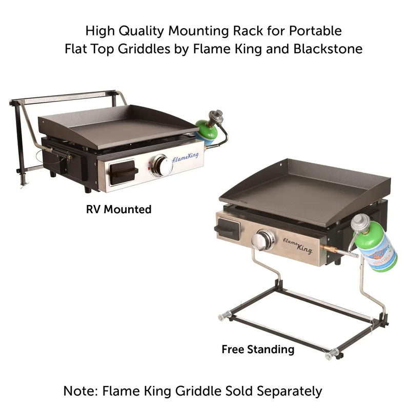 Flame King RV Camper Trailer Mounting Rack for Flame King Propane Portable Grill or Griddle by Flame King Products