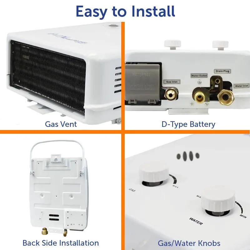 Flame King Tankless Outdoor Portable Camping Hot Shower Propane Gas 5L 1.32GPM Water Heater 34,000 BTU by Flame King Products