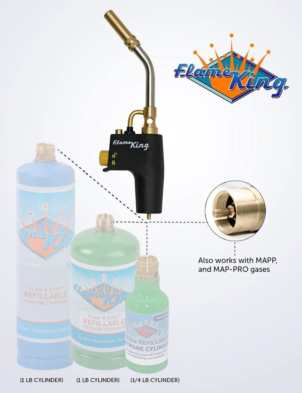 Flame King Welding Propane Torch Head High Intensity Swirl Flame by Flame King Products