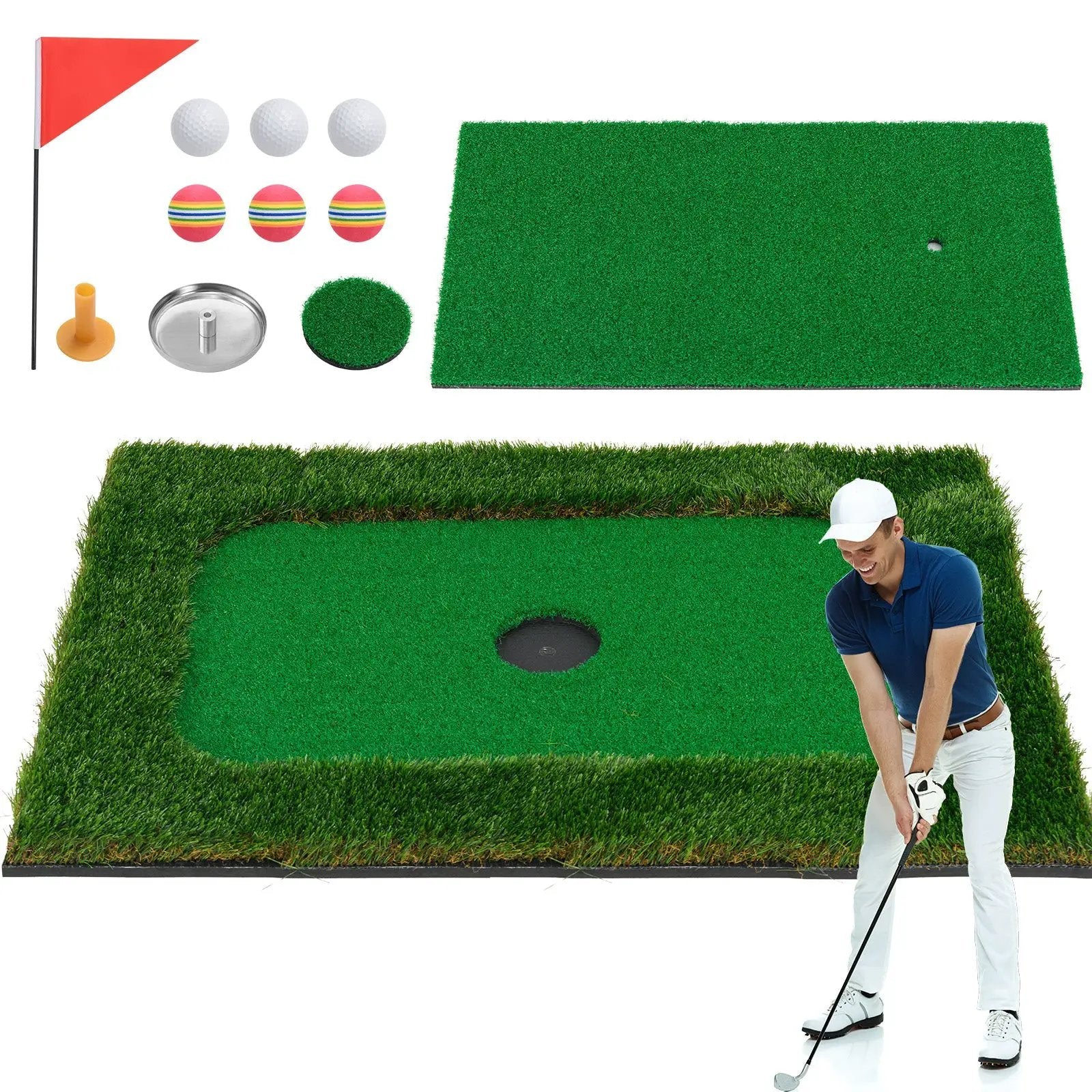 Floating Golf Green for Pool with 6 Golf Balls and Golf Flag by DirectDeals
