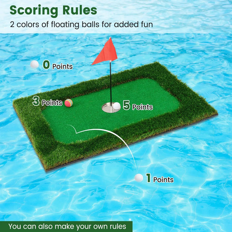 Floating Golf Green for Pool with 6 Golf Balls and Golf Flag by DirectDeals
