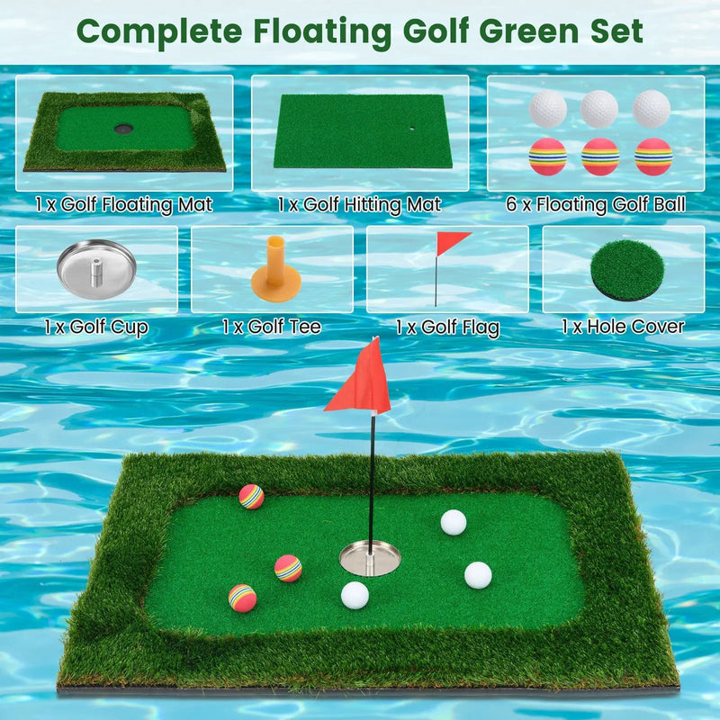 Floating Golf Green for Pool with 6 Golf Balls and Golf Flag by DirectDeals