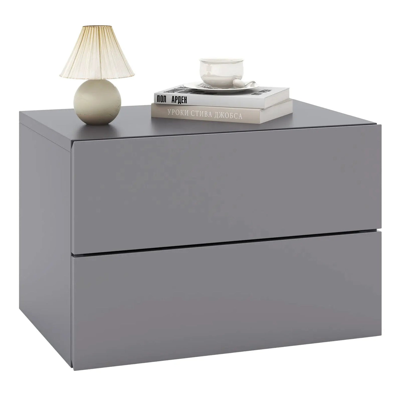 Floating Nightstand with Drawers and Storage Shelf by DirectDeals