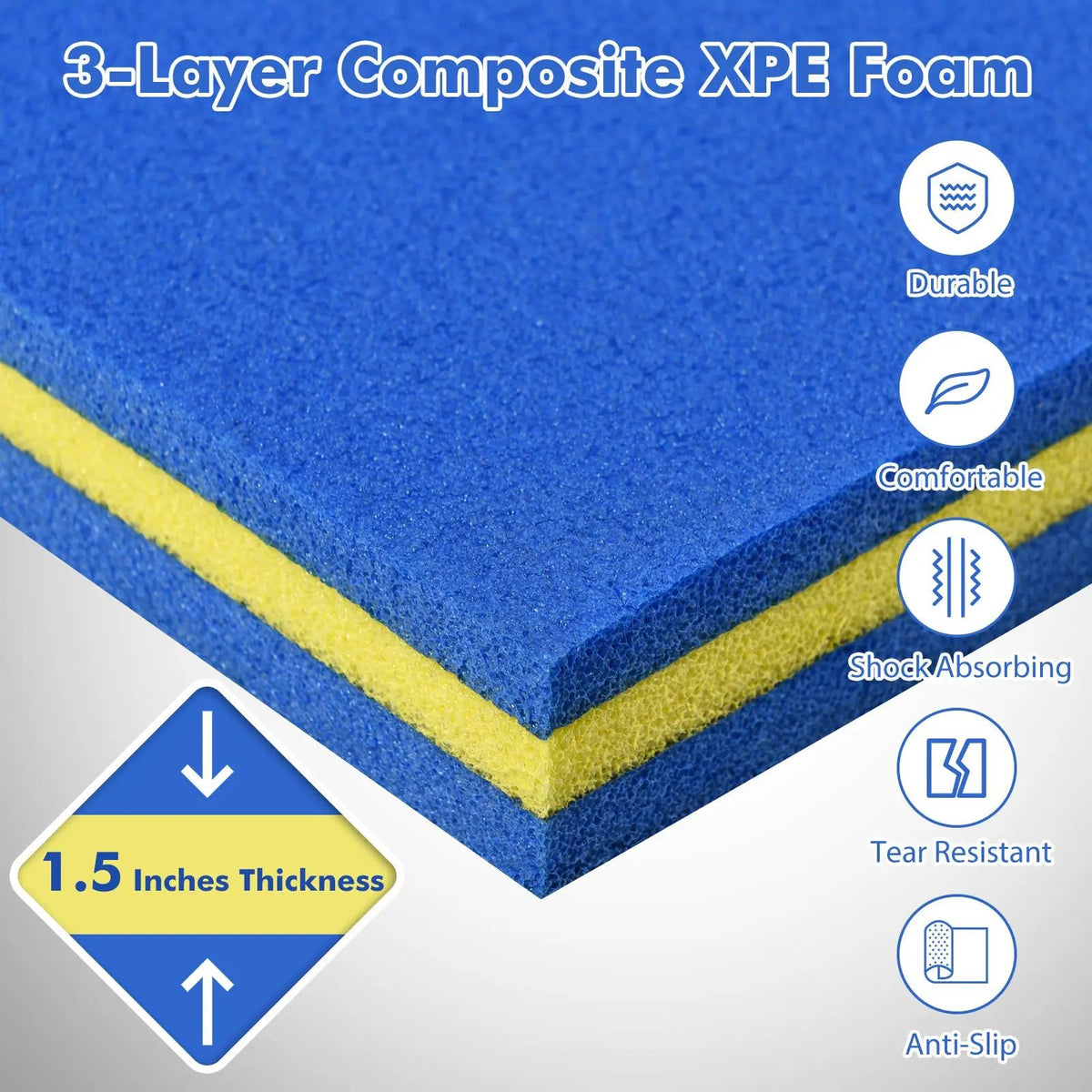 9' x 6' 3 Layer Floating Water Pad Foam Mat by DirectDeals