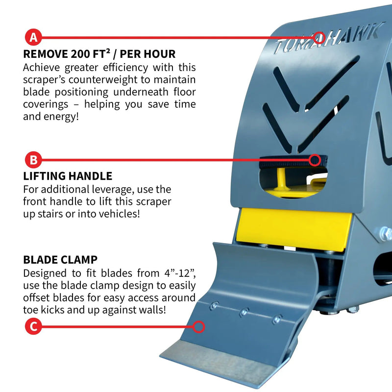 Electric Floor Scraper Vinyl Stripper Carpet Wood Floor Remover by Tomahawk Power