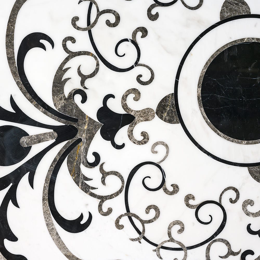 Florans Multi Finish Round Marble Medallions 36x36 Marble Multi Finish 36x36 Medallions — 1