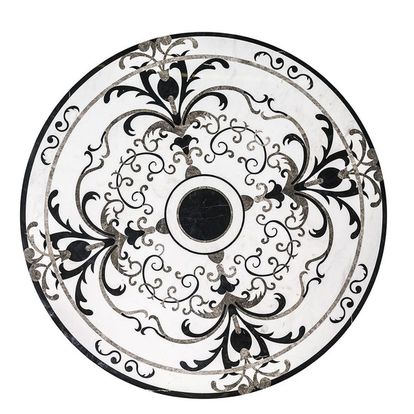 Florans Multi Finish Round Marble Medallions 36x36