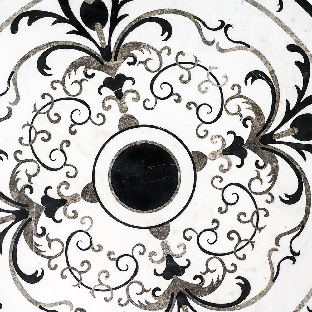 Florans Multi Finish Round Marble Medallions 48x48 Marble Multi Finish 48x48 Medallions — 1