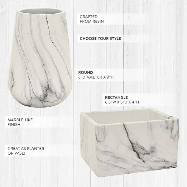 Marble-Like Flower Vases, Pick Your Style by Decor Steals